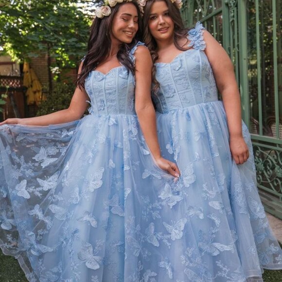 JessaKae Blue Mariposa Dress Plus Size (28w) - Picture 7 of 7